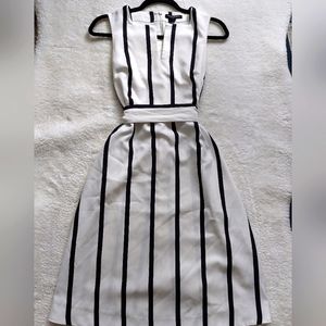 Banana Republic Navy Blue and White Midi Dress